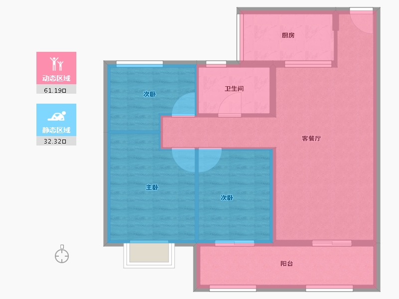 江苏省-苏州市-苏州恒大珺睿庭​-83.83-户型库-动静分区