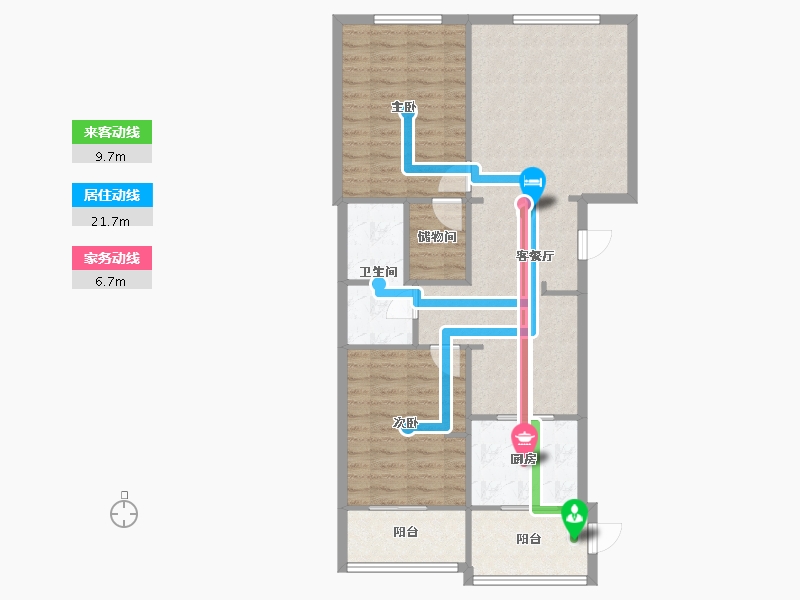 辽宁省-大连市-五四华庭-85.17-户型库-动静线