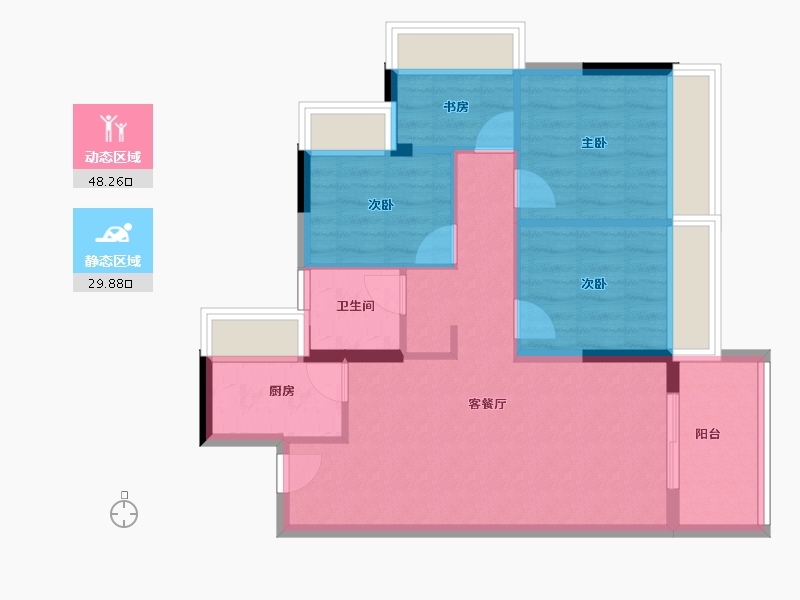 广东省-东莞市-壹品松湖-69.77-户型库-动静分区