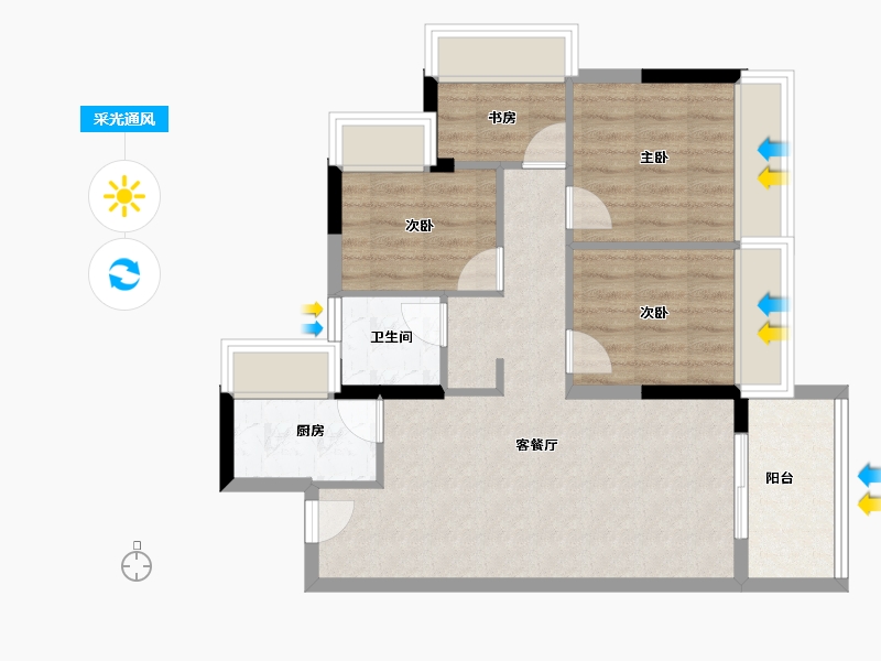 广东省-东莞市-壹品松湖-69.77-户型库-采光通风