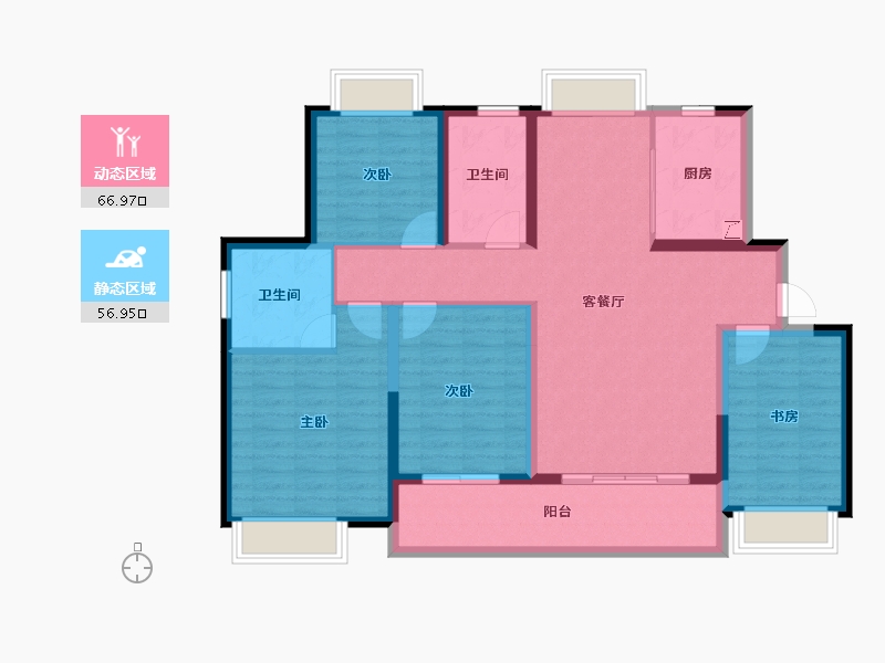 湖北省-武汉市-城投融创国博城-111.04-户型库-动静分区