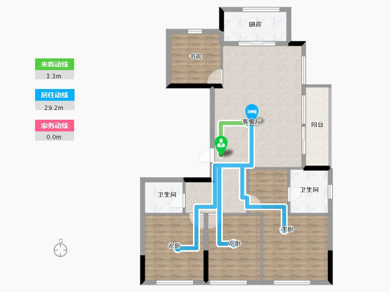 浙江省-宁波市-时代·江湾四季院-112.00-户型库-动静线