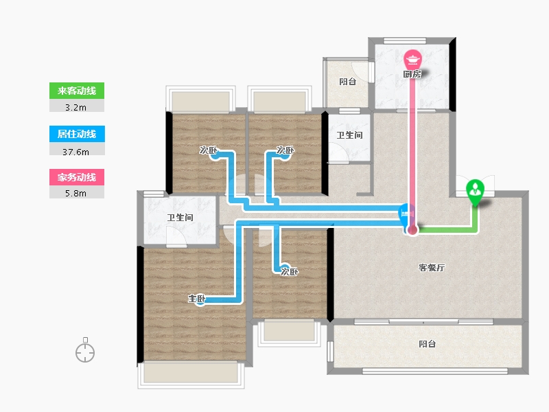 贵州省-贵阳市-金茂观山湖-127.82-户型库-动静线