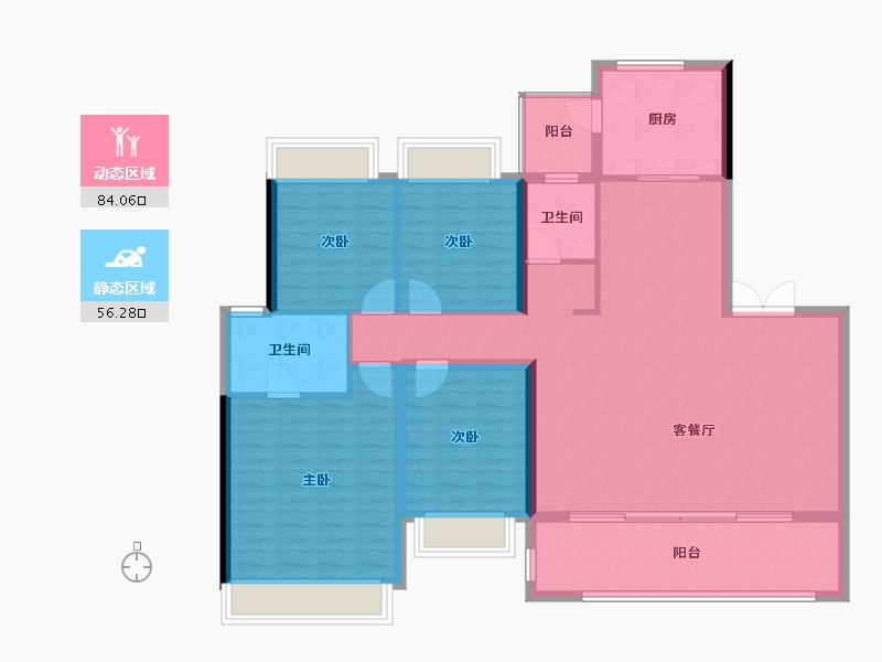 贵州省-贵阳市-金茂观山湖-127.82-户型库-动静分区