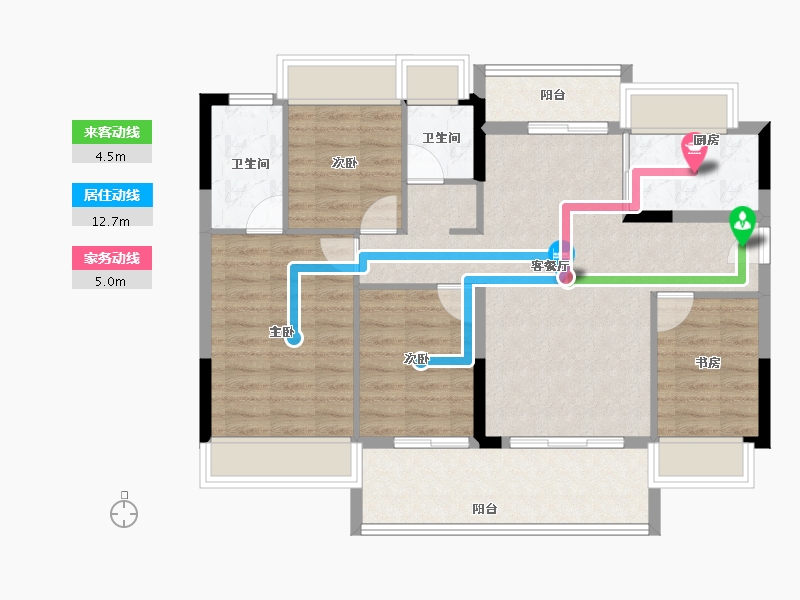 广东省-东莞市-壹品松湖-90.76-户型库-动静线