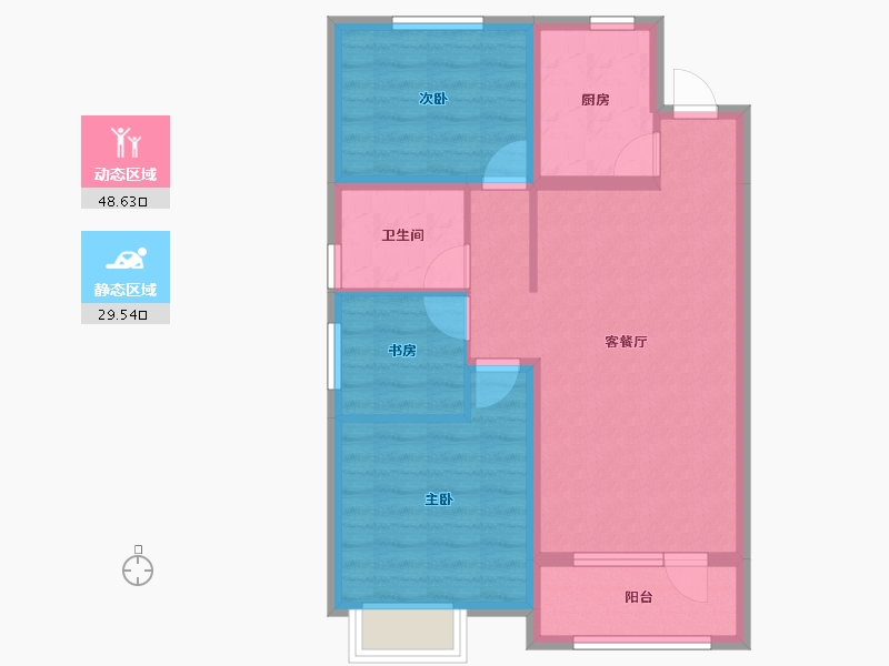 天津-天津市-东昊·骏璟学府-69.27-户型库-动静分区