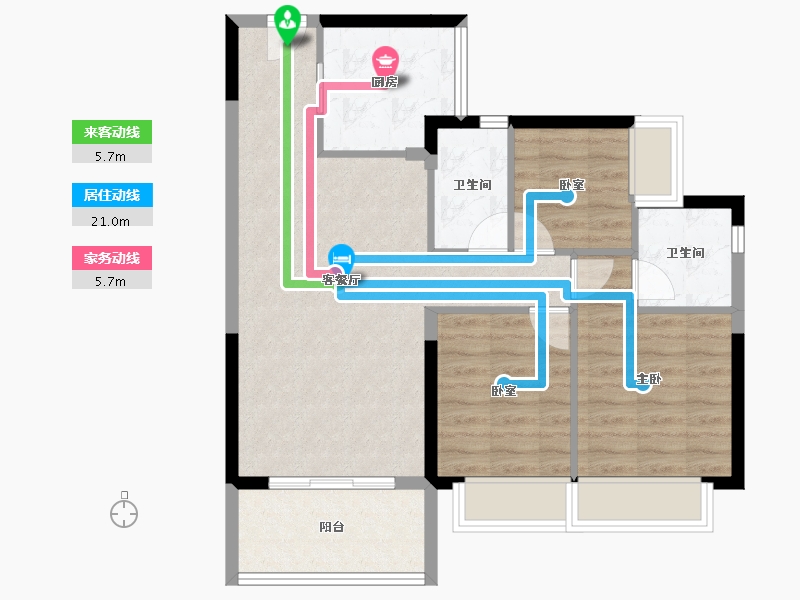 广东省-东莞市-碧桂园云樾半岛-77.12-户型库-动静线