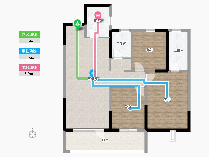 湖北省-武汉市-汉津阳光城-102.40-户型库-动静线