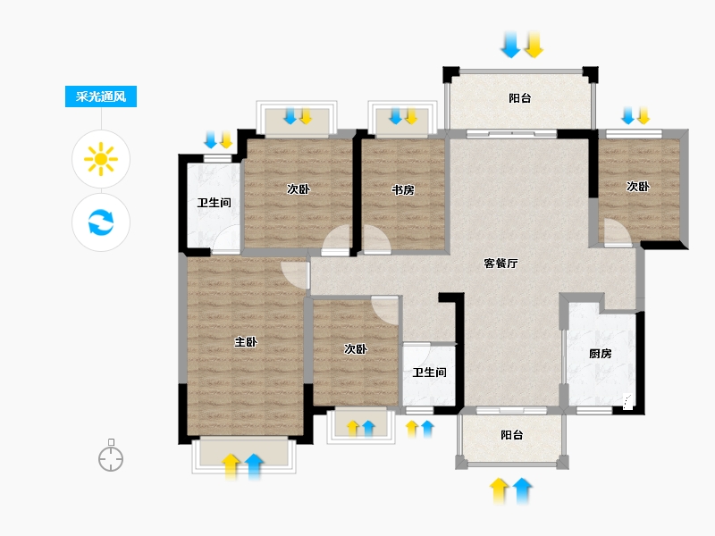 广西壮族自治区-南宁市-交投地产阳光100阿尔勒-109.96-户型库-采光通风