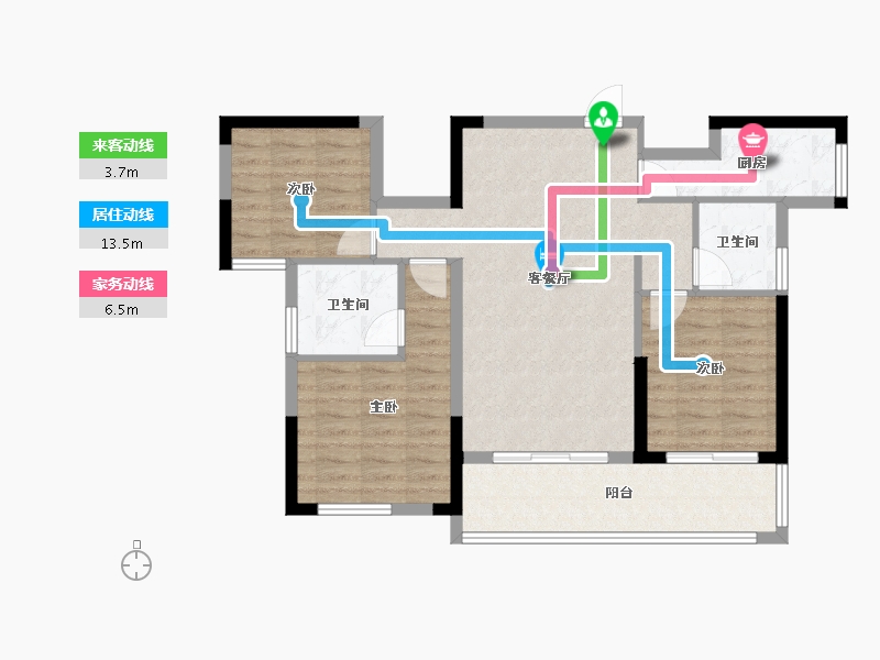 湖南省-长沙市-大汉汉府-82.27-户型库-动静线