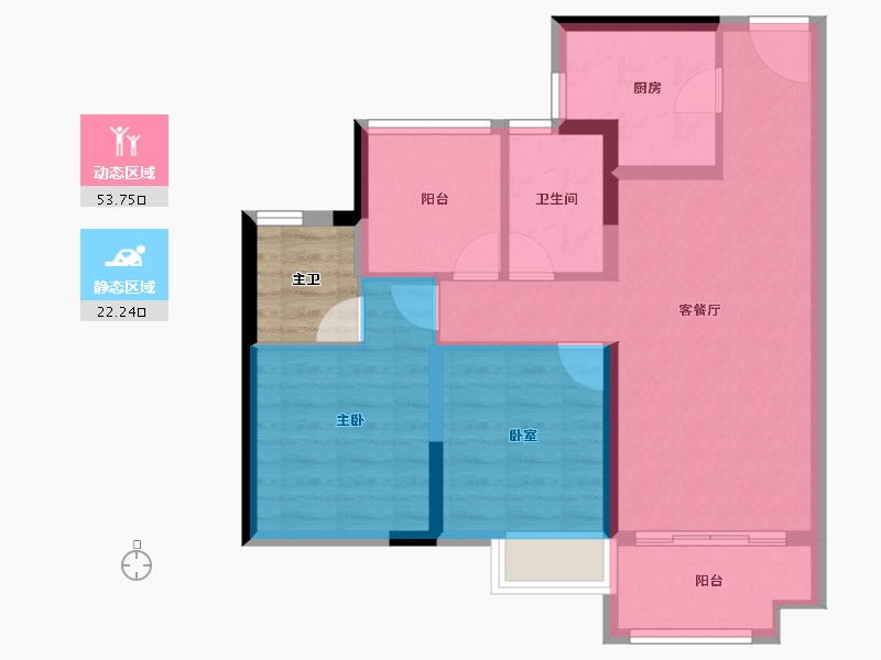 广东省-佛山市-德信禹洲曦悦-71.20-户型库-动静分区