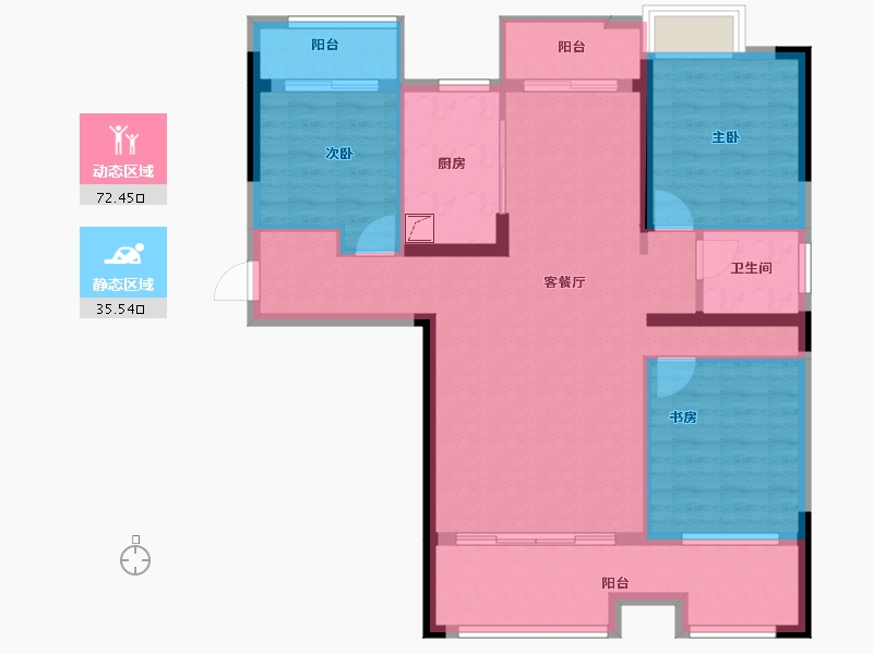 湖南省-长沙市-大汉汉府-96.70-户型库-动静分区