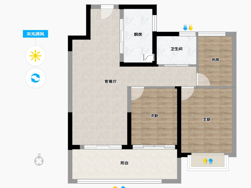 江苏省-南通市-银洲春晓学府-82.26-户型库-采光通风