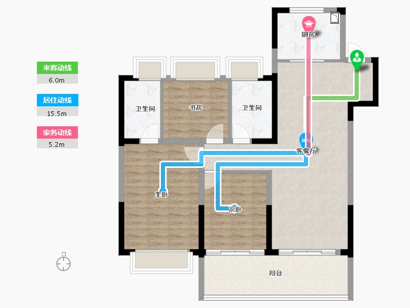 江苏省-南通市-银洲春晓学府-97.51-户型库-动静线