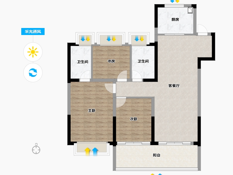 江苏省-南通市-银洲春晓学府-97.51-户型库-采光通风