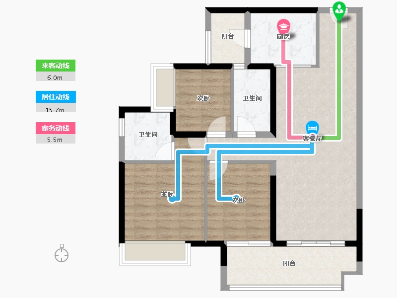 广东省-珠海市-九洲(保利天和）-89.46-户型库-动静线