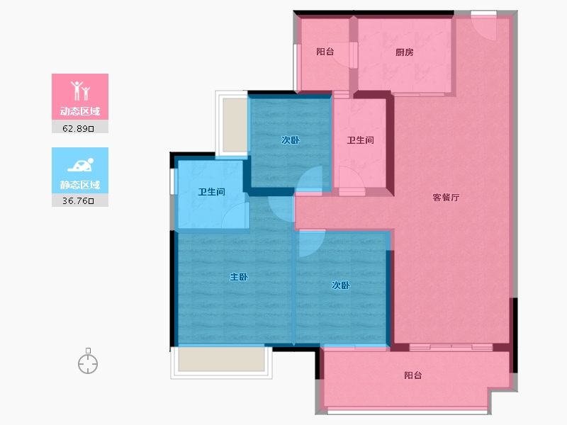 广东省-珠海市-九洲(保利天和）-89.46-户型库-动静分区