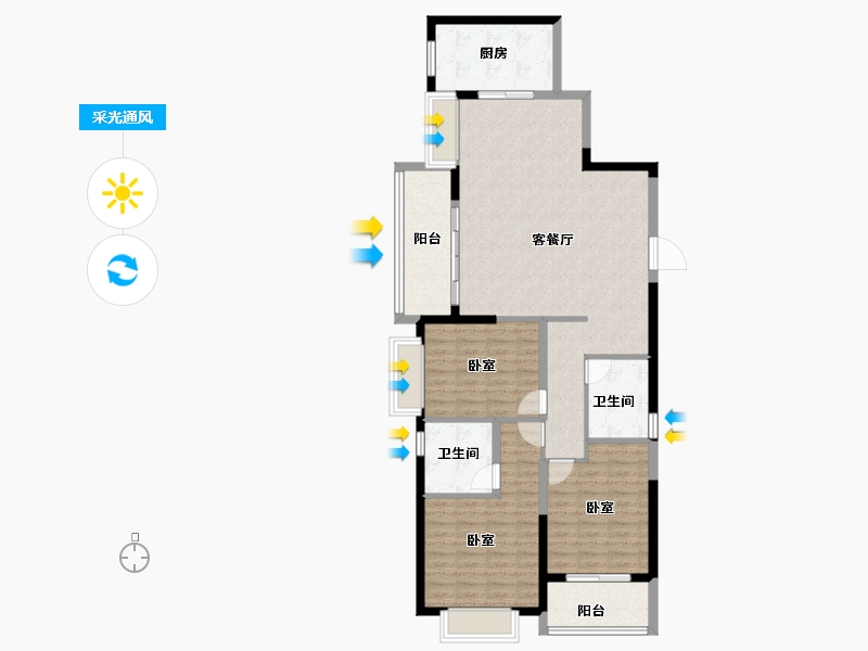 湖北省-武汉市-顶琇国际城-112.67-户型库-采光通风