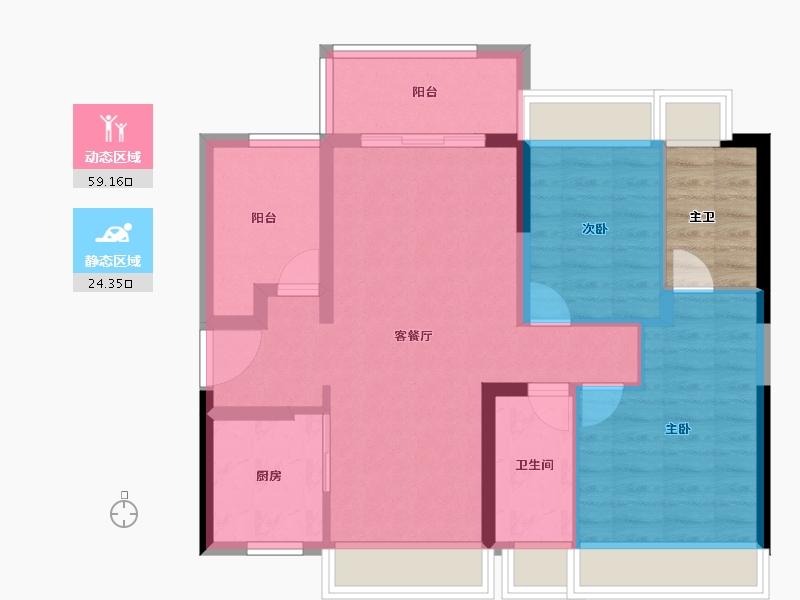 广东省-佛山市-美的时光-79.20-户型库-动静分区