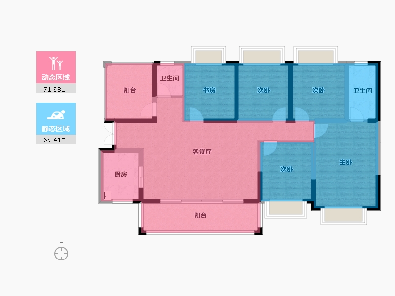 广西壮族自治区-南宁市-交投地产阳光100阿尔勒-122.44-户型库-动静分区