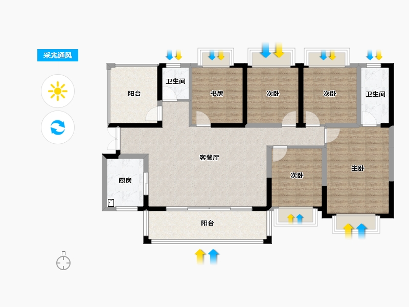 广西壮族自治区-南宁市-交投地产阳光100阿尔勒-122.44-户型库-采光通风