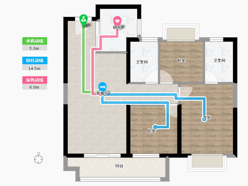 湖北省-武汉市-佳兆业滨江新城-80.48-户型库-动静线