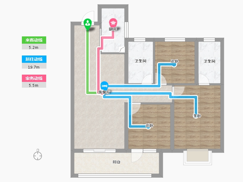 湖南省-长沙市-东原麓印长江-84.00-户型库-动静线