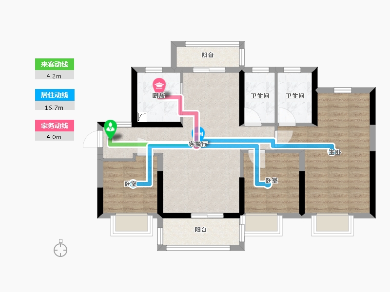 广东省-惠州市-星悦花园-90.00-户型库-动静线