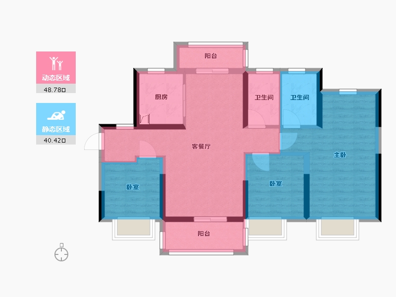 广东省-惠州市-星悦花园-90.00-户型库-动静分区