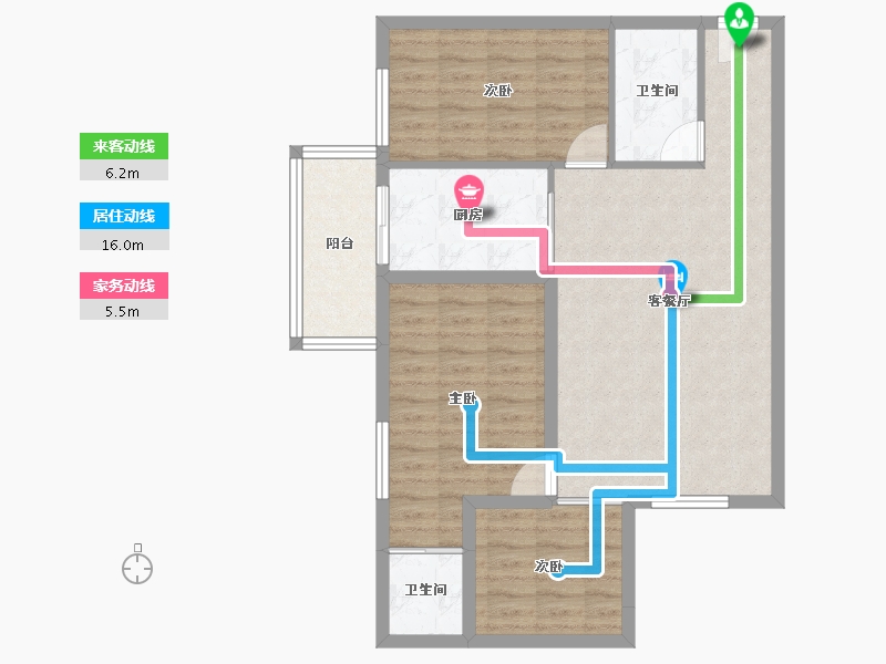 上海-上海市-上海高尔夫社区汤泉美-84.80-户型库-动静线