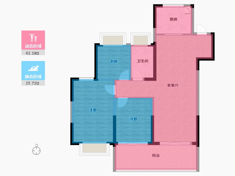 江苏省-南通市-银洲春晓学府-89.30-户型库-动静分区