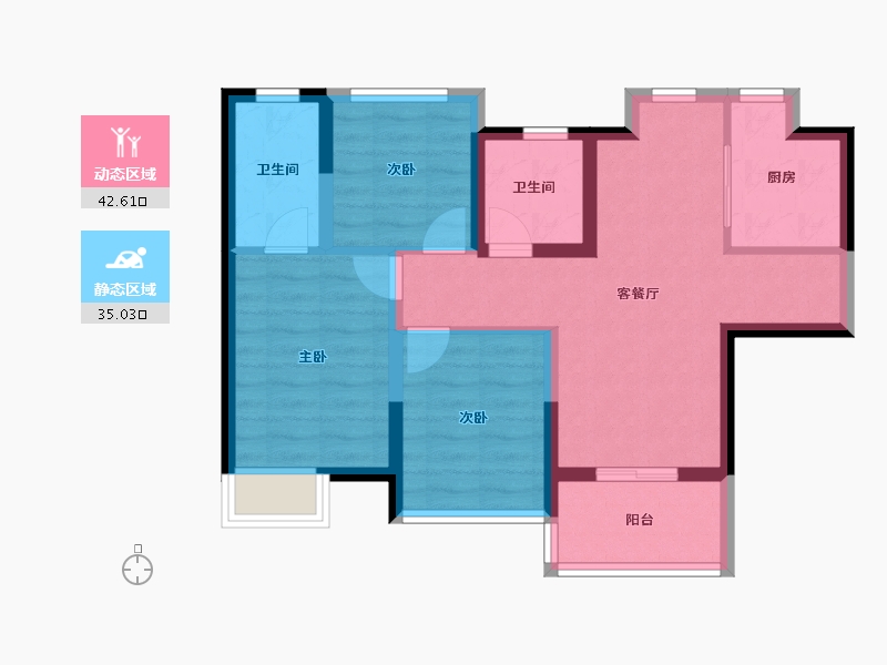 福建省-厦门市-宝龙旭辉城-68.01-户型库-动静分区