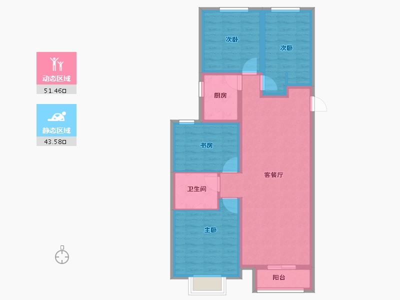 山西省-太原市-纳丹堡-84.41-户型库-动静分区