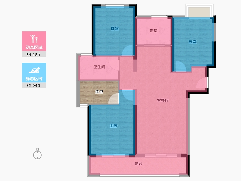 湖南省-长沙市-长沙融创城-84.25-户型库-动静分区