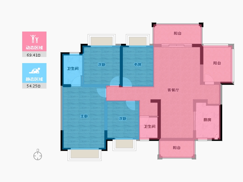 广西壮族自治区-南宁市-交投地产阳光100阿尔勒-110.32-户型库-动静分区