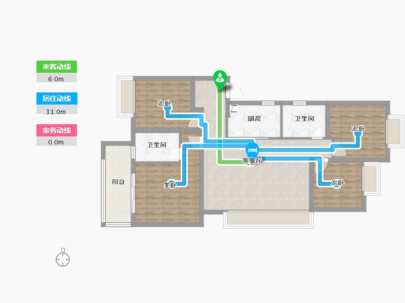 湖南省-长沙市-东原麓印长江-100.01-户型库-动静线