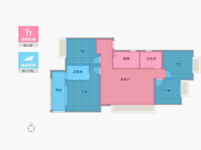 湖南省-长沙市-东原麓印长江-100.01-户型库-动静分区