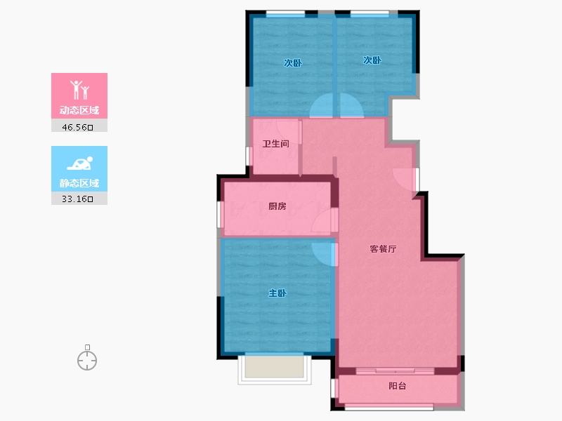 天津-天津市-城投华润理想之城-71.38-户型库-动静分区