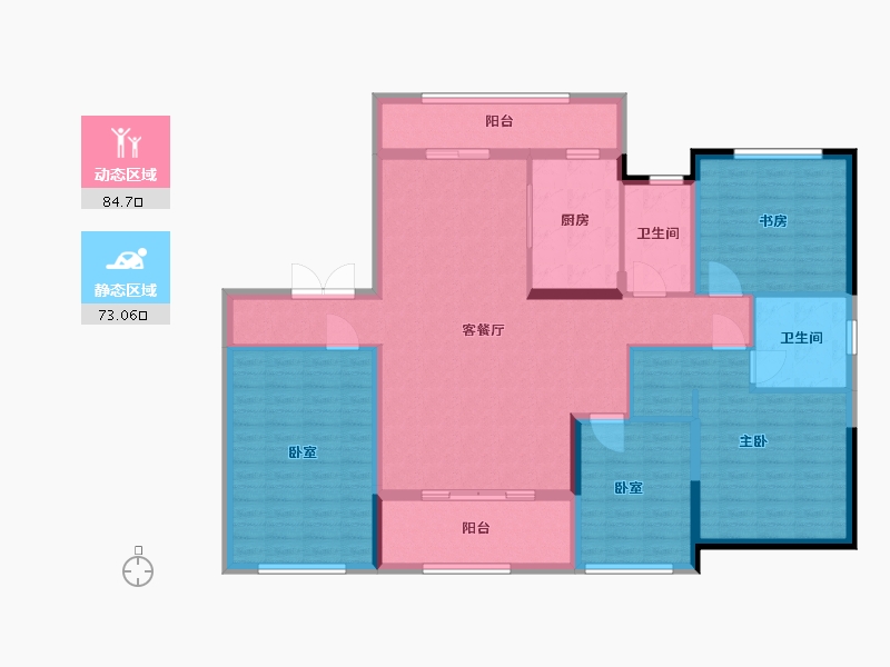 湖南省-怀化市-怀熙府-143.27-户型库-动静分区