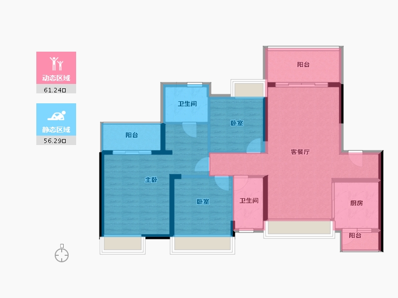 广东省-珠海市-九洲(保利天和）-105.87-户型库-动静分区