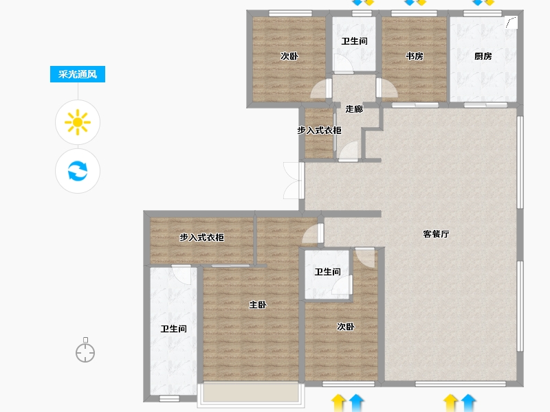 辽宁省-沈阳市-龙湖·天奕-166.63-户型库-采光通风