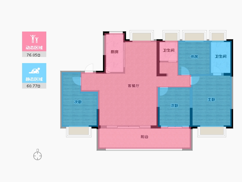 江苏省-南通市-银洲春晓学府-124.13-户型库-动静分区