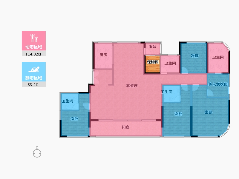 浙江省-温州市-瑞安紫金堡-182.61-户型库-动静分区