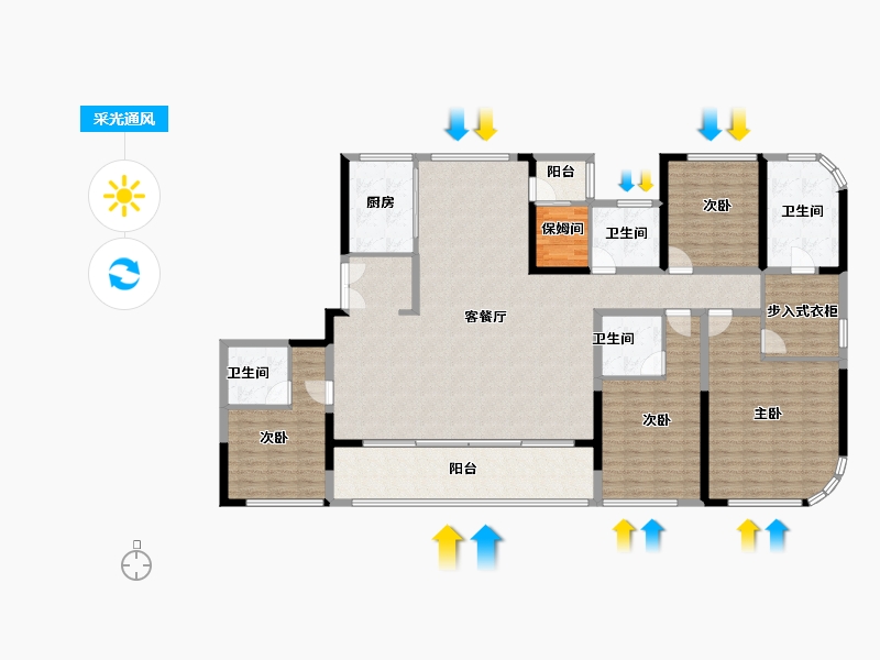 浙江省-温州市-瑞安紫金堡-182.61-户型库-采光通风