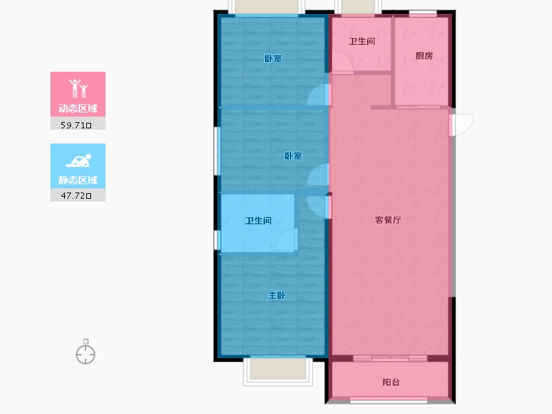 湖北省-武汉市-龙湖揽境-97.86-户型库-动静分区