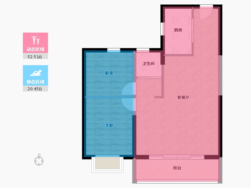 山西省-太原市-碧桂园玖玺臺天玺-65.87-户型库-动静分区