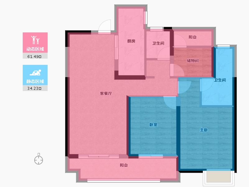 湖南省-长沙市-澳海云天赋-85.06-户型库-动静分区