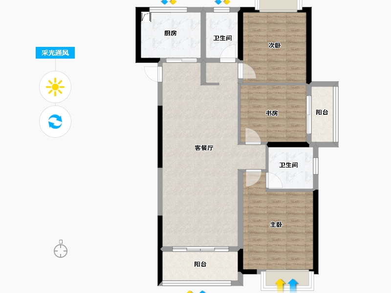 湖北省-武汉市-城投融创国博城-102.36-户型库-采光通风