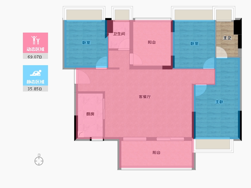 广东省-佛山市-花曼沁园-97.60-户型库-动静分区