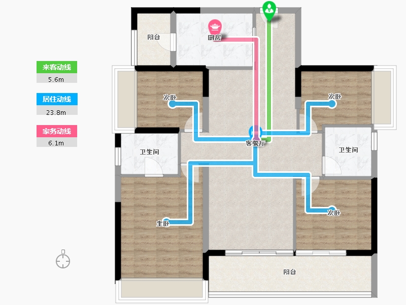 广东省-珠海市-九洲(保利天和）-110.71-户型库-动静线